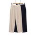 Suitable For All Seasons Z Style Women's Fashion Linen Blend Loose Pleated Straight Pants2753335_ecoleips.com