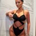 Sexy Black Bikini Set - High-Waisted & Triangle Top Swimwear For Women, Beach & Pool (S-L, Polyester/Spandex, Removable Padding, Upf 50+)_ecoleips.com
