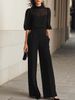 Women's Slimming Fashion Three Piece Set Wide Leg Pants Short Sleeve Printed European American Style Summer Outfit_ecoleips.com