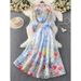 Romantic Floral Print Blouse With Lantern Sleeves & High-Waist Skirt Set – Elegant Casual Outfit For Women_ecoleips.com