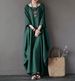 Spring New Loose Long Dress For Women Cotton Plus Size Casual Maxi Dress_ecoleips.com