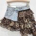 Design Sense Spicy Girl Denim Patchwork Fashion Versatile Irregular Cake Chiffon Short Skirt For Women Trendy_ecoleips.com
