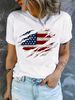 100 COTTON Casual White Round-neck T-shirt With Colorful Bear Desig Short Sleeves Women's FashionT-Shirt Mit Aufgedruckter_ecoleips.com