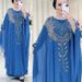 Cross-border African And European Dress, Chiffon Heavy-duty Rhinestone Embellished Robe, Middle Eastern Short-sleeve_ecoleips.com