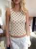 Women's Polka Dot Print Slim Fit Round Neck Sleeveless Summer Fashion Top New Arrival 2025 Foreign Trade_ecoleips.com