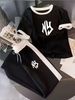 Women's Clothing Women's Style Summer Casual Fashion Trend Printed Round Neck Short Sleeve T-Shirt And Trousers Suit_ecoleips.com