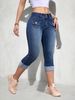 Women's Clothing High Waisted Stretch Denim Capri Pants For Women Spring Summer For Formal & Casual For Women_ecoleips.com