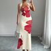 Elegant Floral Print Backless Halter Neck Bodycon Maxi Dress - Stylish & Comfortable For Parties, Dates & More (S/M/L/Xl, 4 Colors Available)_ecoleips.com
