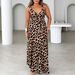 Women's Plus Size Animal Print Slip Dress - Deep V-Neck Slimming Bodycon Maxi Dress For Summer_ecoleips.com