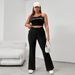 Aria Basics Cross-border European American Plus-size Women's Clothing 2026 Ins Street Style Retro Flared Pants With Flap Pockets And_ecoleips.com