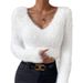 Women's Clothing Spring And Summer Pleated Oblique Collar V Neck Sexy Tops Women's Short Sleeved T Shirt_ecoleips.com