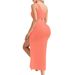 New Women's Fashion 2025 Summer Casual Solid Color Asymmetrical Neck Top And Skirt Split Set For Women_ecoleips.com