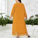 Cross-border Exclusive Plus-size Tassel Dress For Women, Middle Eastern Muslim Loose-fitting Orange Long Dress,_ecoleips.com