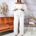 C8535P Women's Cross-Border Fashion Set With Belt, Off-Shoulder Long-Sleeve Top Loose Wide-Leg Pants, European_ecoleips.com