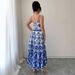 Women's Clothing Spring And Summer New High Waist Sling A Line Skirt Floral Print Sleeveless Waist Elegant Dress_ecoleips.com