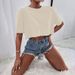 . Independent Site Cropped Women's T-shirt, Short Foreign Trade Trendy Brand Half-sleeve T-shirt With Printed Logo_ecoleips.com