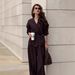 Women's Autumn Cross Neck Long Sleeve Top With Wide Leg Pants Tie Waist Pant Set Stylish Spring/Summer Fashion_ecoleips.com