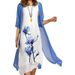 2024 Europe And The United States Summer New Women's Casual Dress Two-piece Set Of Printed Round Neck Slim Dress Women_ecoleips.com