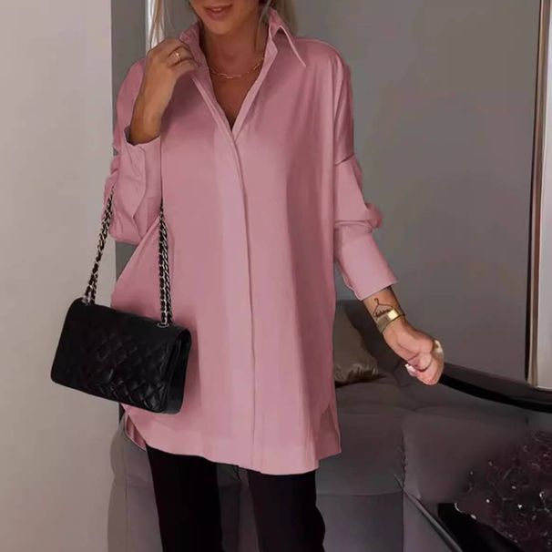 Women's Clothing Loose Fit Shirt Plus Size Blouse Elegant Fashion Polyester Spring Autumn Clothing_ecoleips.com