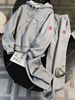 Women's High Neck Silicone Triangle Cardigan Set Casual Sports Fashion Zipper Sweatshirt With Tie Waist_ecoleips.com