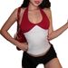 Women's Sleeveless Slimming Patchwork Halter Neck Vest European American Street Style Hot Girl Short Design Top New Export_ecoleips.com