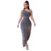 Women's Clothing Summer New Sequined Sleeveless Slit Ankle Tight Sequined Dress_ecoleips.com