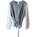"Women's Fashion Long Sleeve Blouse With Color Block Design, Belted Waist & Puff Sleeves – Soft Cotton Round Neck Top For Casual Chic Style"_ecoleips.com