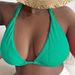 Women's Plus Size Triangle Bikini Top - Sexy Backless Swimwear For Beach & Pool - Quick Dry & Supportive - Black, Green - Sizes 0XL To 4XL_ecoleips.com