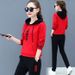 Women's plus Size Casual Two-Piece Set Korean Style Outfit Loose Fit Printed Sweatshirt And Pants Spring Autumn_ecoleips.com