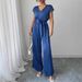 Women's Clothing Simple Fashion Style Deep V High End Wide Leg Jumpsuit Women's Clothing Spring And Summer_ecoleips.com