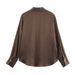 Elegant Satin Stripe Women's Shirt & Pants Set - Comfortable Polyester Office Wear, Spring Collection (XS/S/M/L)_ecoleips.com