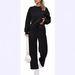 Premium Stretch-Waist Lounge Set For Women - Oversized T-Shirt & Elastic Joggers (5XL Plus Size, 4 Trend Colors, 850g Heavy Fleece)_ecoleips.com