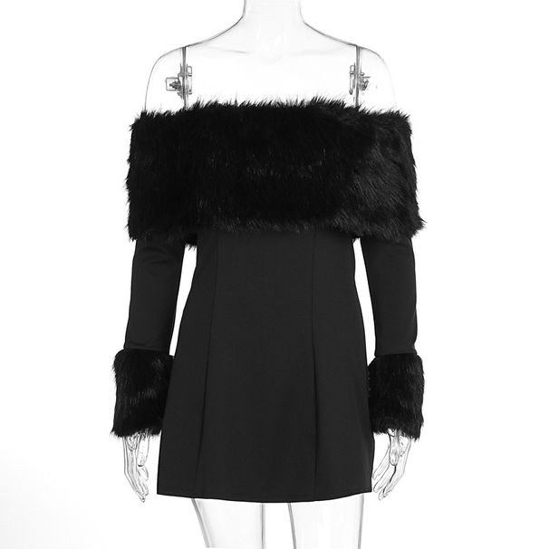 European American Style Women's Clothing 2025 Autumn Winter New Fashion Elegant Off-shoulder Slim-fit Evening Dress With_ecoleips.com