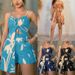 Women's Slimming Elegant Floral Print Two Piece Set Spring Summer Beach Vacation Outer Dress And Shorts Ensemble_ecoleips.com