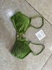 Aria Basics Light Green Velvet Three-piece Bikini Set, European American Ins-style Horizontal Striped Sexy Two-piece Swimsuit For_ecoleips.com