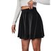Voya Discounted Women's Sweet And Spicy European And American Style Gold Velvet Half Skirt With Ruffle Edge Solid Color A-line Short Skirt For _ecoleips.com