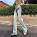 Retro Hong Kong Style Stretch Flared Jeans For Women 2025 New Model Petite High-Waisted Slim Fit Versatile Plus Size_ecoleips.com
