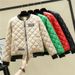 Women's Lightweight Quilted Bomber Jacket - Short Puffer Coat With Stand Collar, Thickened Slim-Fit Winter Outerwear For Casual & Street Style_ecoleips.com
