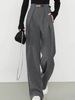 Women's Clothing Lazy Style High End Suit Pants High Waist Loose Wide Leg Pants Fashionable Simple Casual Straight Pants_ecoleips.com