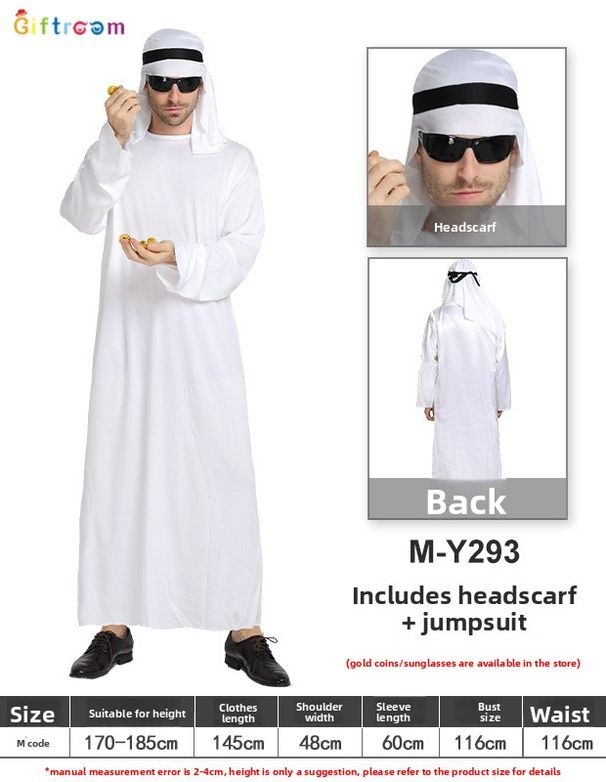 Halloween Arabian For Adults Men And Women Cosplay Masquerade Middle Eastern Dubai Clothing Robe Shepherd Costume_ecoleips.com