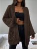 Women’s Longline Knit Cardigan – Striped & Textured Open Front Sweater (40-52) | Boho-Chic Lightweight Cover-Up_ecoleips.com