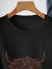 Women's Casual round Neck Short Sleeve T-Shirt Multi-Color Solid Loose Printed Fashion Top European American Style Sports Wear_ecoleips.com