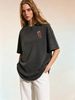 Unisex Retro Washed Graphic T-Shirt, Oversized Casual Street Fashion Tee For Daily Outfits_ecoleips.com
