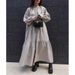 Plus Size Women's Casual Long Sleeve Solid Color Dress – Soft Polyester Fabric, Flowy A-Line Silhouette, Elegant Round Neck & Puff Sleeves_ecoleips.com