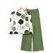 Women's Three Quarter Sleeve Printed Jacket And Shirt Set Round Neck Spring Autumn Fashion Cross Border E-commerce Style For Europe And America_ecoleips.com