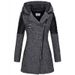 Foreign Trade Hot-Selling European And American New Style Diagonal Zipper Hooded Thickened Warm Woolen Mid-Length_ecoleips.com
