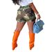 Women's Clothing Camouflage Printed Patch Pocket Stitching Workwear Shorts_ecoleips.com