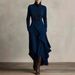 Elegant Front High Neck Knit Dress -Inspired Midi Dress (S-XXXL, 6 Colors, Polyester Blend)_ecoleips.com