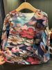 Women's Clothing High End Fashion Printed Loose Pleated Tops For Women In Autumn New Commuting Round Neck Bat Sleeve T Shirt_ecoleips.com