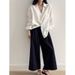 V-Neck Linen Shirt Women's Long Sleeve – Boho Chic Sun Protection Blouse, Breathable Cotton Linen Top For Summer, Loose Fit Casual Shirt_ecoleips.com